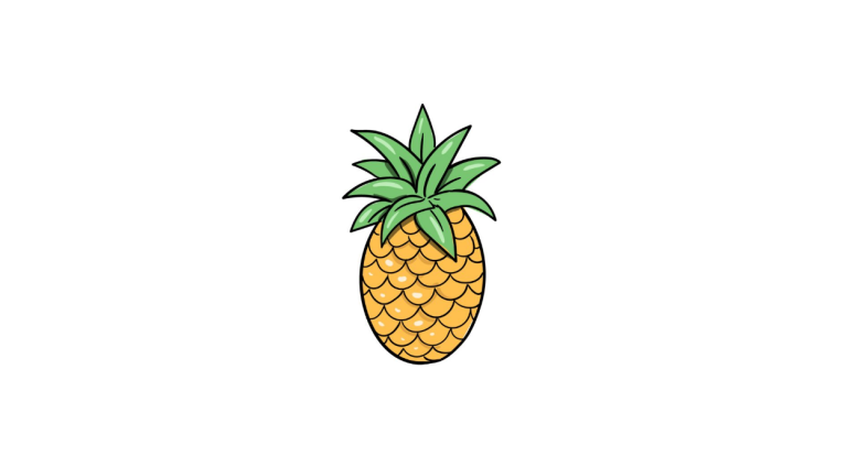 How to Draw A Pineapple Easily