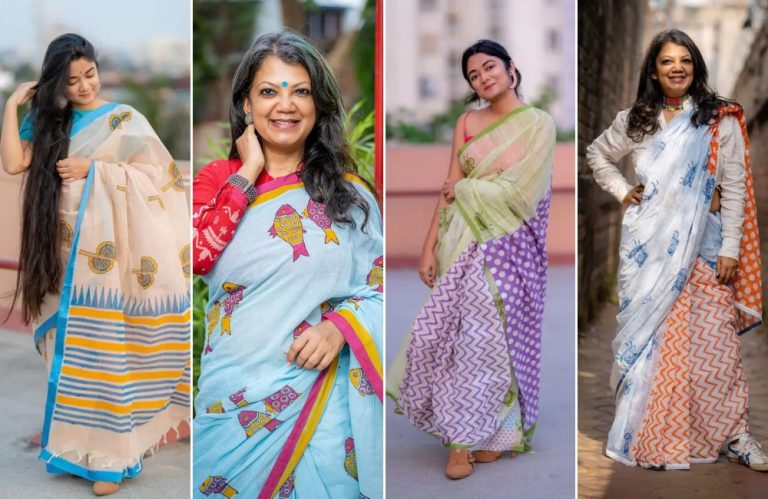 How to Select a Hand Block Print Saree that Complements Your Body Type